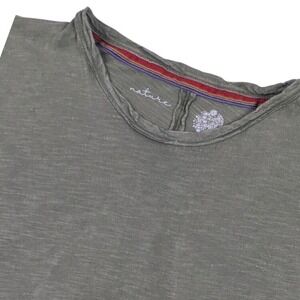 Pilcro Nature Womens Sage Green Split Back Slub Cotton Short Sleeve Tee XS